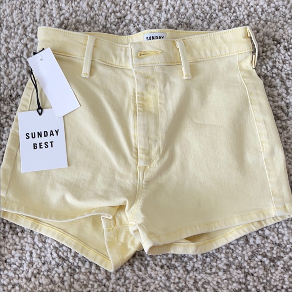 Yellow short shorts- tight and small!